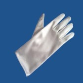 Diplomaosztóra ünnepi alkalmakra csuklóig érő kisméretű női   elasztikus szatén kesztyű - WHITE (fehér)